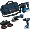 Set 3 scule BOSCH GWS 18V-8 / GSR 18V-65 / GBH 18V-22 cu 2 acumulatori 4Ah si incarcator (0615A50094)