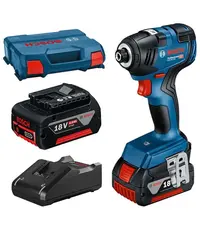 Set masina de insurubat cu impact BOSCH GDR 18V-200 cu 2 acumulatori 4 Ah si incarcator (06019J2107)