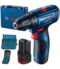 Set masina de gaurit si insurubat BOSCH GSR 120-LI cu 2 acumulatori 2 Ah, incarcator si diverse accesorii (06019G8002)