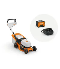 Set masina de tuns gazon STIHL RMA 243.3 cu acumulator AK 20 si incarcator AL 101
