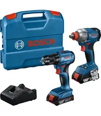 Set 2 masini de gaurit si insurubat BOSCH GDX 18V-285/GSR 185-LI cu 2 acumulatori 2 Ah si incarcator (06019N2123)