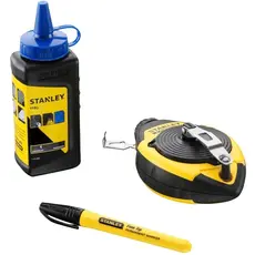 Set sfoara de trasat Stanley FatMax 30 m, flacon cu creta albastra 115 g si marker negru (0-47-681)