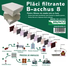 Set 25 placi filtrante B-acchus 8, Filtrare medie, 20 x 20 cm (BRON-30-25250)