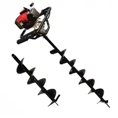 Set motoburghiu Bisonte BTA-25M-ACC1 cu 2 burghie 150/200 x 800 mm, 2.5 CP, 350 RPM