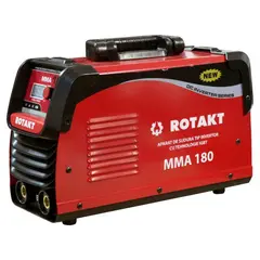 Invertor sudura cu valiza ROTAKT MMA-180, LED, IGBT, IP21, Rosu