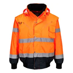 Jacheta bomber 3 in 1 Portwest C465, Contrast Hi-Vis, Impermeabila