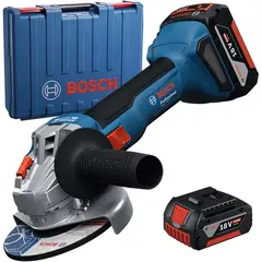 Set polizor unghiular BOSCH GWS 18V-8 cu 2 acumulatori 4Ah (06019N9020)
