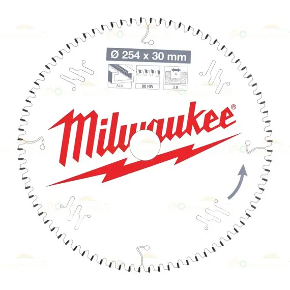 Panza de circular aluminiu Milwaukee Z80 254 x 30 mm