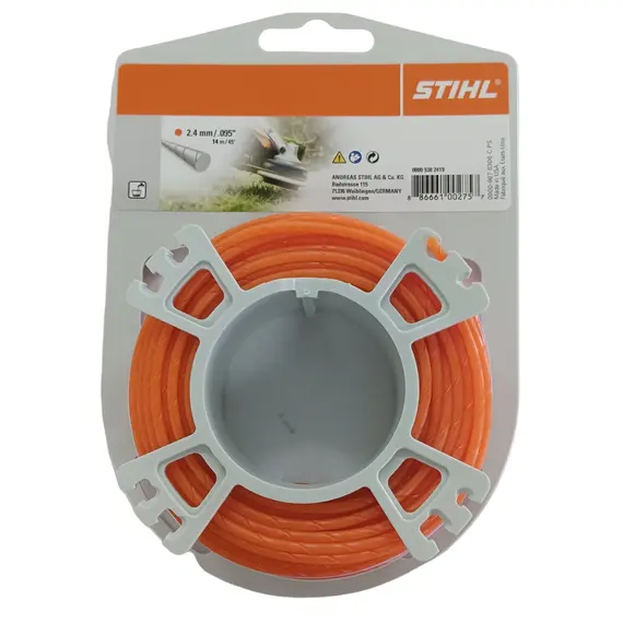 Fir silentios pentru cosit STIHL, Diametru 2.4 mm, Lungime 14 m, Portocaliu
