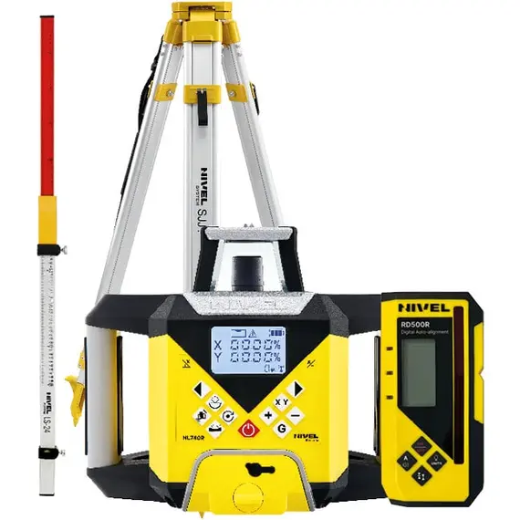 Set nivela laser NIVEL SYSTEM NL740R cu stadie LS-24 si trepied SJJ1