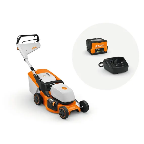 Set masina de tuns gazon STIHL RMA 248.3 T cu acumulator AK 30 S si incarcator AL 101