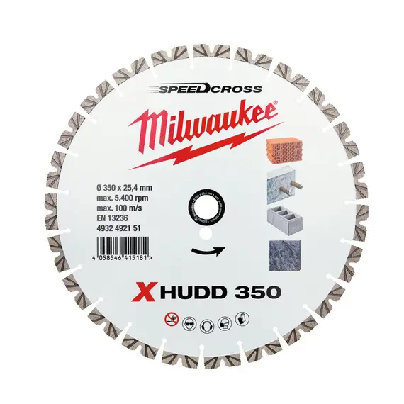 Disc diamantat premium Milwaukee SpeedCross X-HUDD 350 mm
