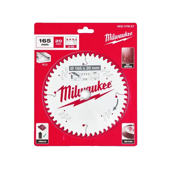 Panza de circular aluminiu Milwaukee Z52 165 x 20 mm