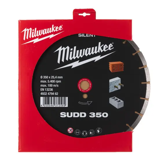 Disc diamantat silentios pentru beton Milwaukee SUDD 350 x 25.4 mm
