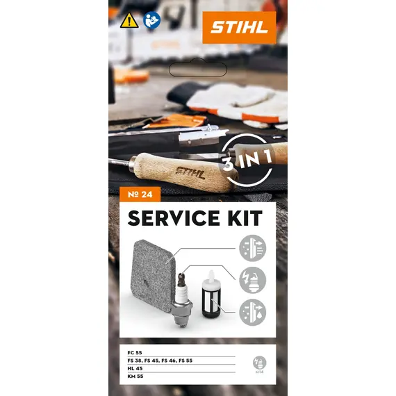Kit de intretinere STIHL 24 compatibil cu modelele FC 55, FS 38, FS 45, FS 46, FS 55, HL 45 si KM 55