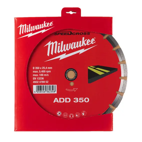 Disc diamantat asfalt Milwaukee SpeedCross ADD 350 x 25.4 mm