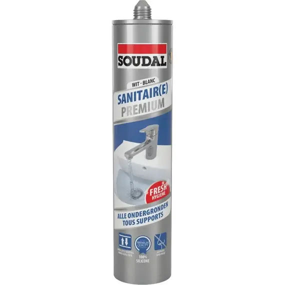 Silicon sanitar premium Soudal 146709, 290 ml, Alb