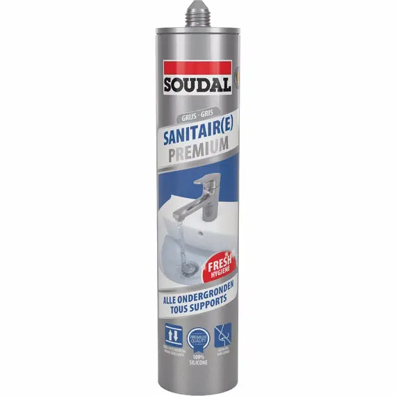 Silicon sanitar premium Soudal 146707, 290 ml, Gri