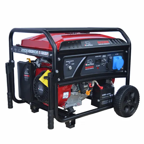 Generator de curent cu roti Bisonte SK5000E, Motor benzina, AVR, Putere maxima 4.8 kW, 230V