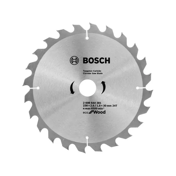 Disc circular pentru lemn BOSCH Eco Wood, 230 x 30 x 2.8/1.8 mm, 24T (2608644381)
