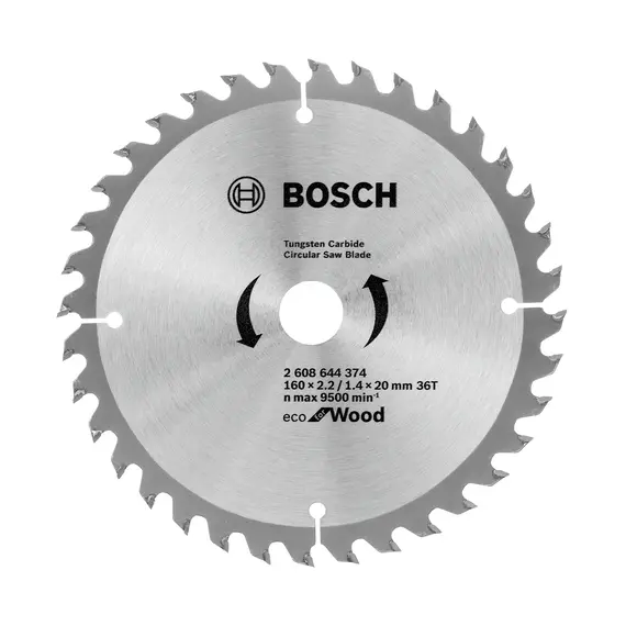 Disc circular pentru lemn BOSCH Eco Wood, 160 x 20 x 2.2/1.4 mm, 36T (2608644374)