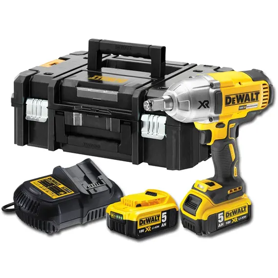 Set masina de insurubat cu impact DeWalt DCF899P2-QW cu 2 acumulatori 5Ah si incarcator