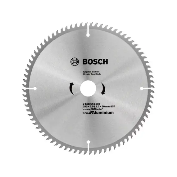 Disc circular pentru aluminiu BOSCH Eco Aluminium, 250 x 30 x 3.0/2.2 mm, 80T (2608644393)
