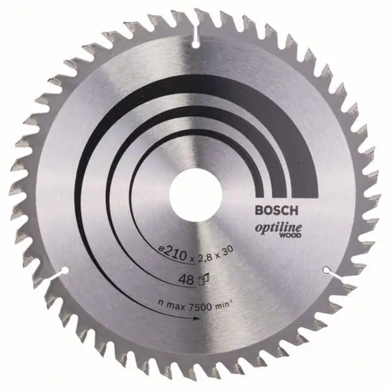 Disc circular pentru lemn BOSCH Optiline Wood, 210 x 30 x 2.8 mm, 48T (2608640623)