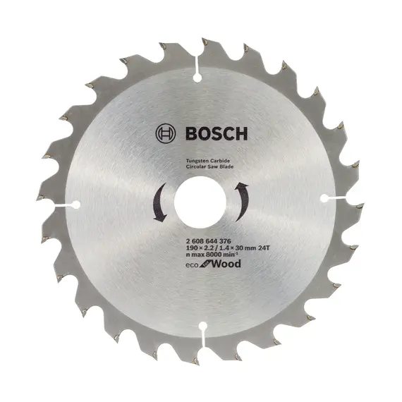 Disc circular pentru lemn BOSCH Eco Wood, 190 x 30 x 1.4 mm, 24T (2608644376)