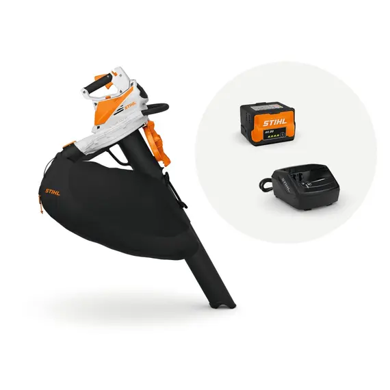 Set aspirator frunze cu tocator STIHL SHA 56 cu acumulator AK 20 si incarcator AL 101