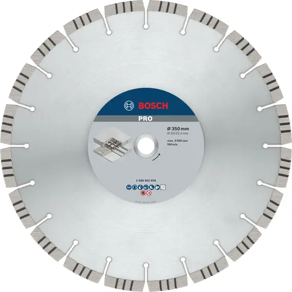 Disc diamantat pentru beton BOSCH Best Concrete 350 x 20 x 25.4 mm (2608602658)