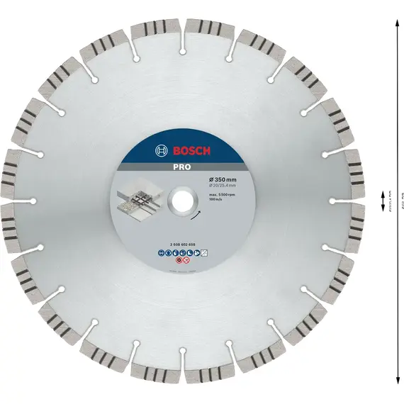 Disc diamantat pentru beton BOSCH Best Concrete 350 x 20 x 25.4 mm (2608602658)