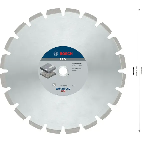 Disc diamantat pentru asfalt BOSCH Best Asphalt 400 x 20 x 25.4 mm (2608603642)