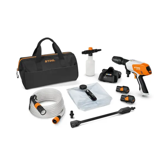 Set aparat de spalat cu presiune STIHL RCA 20 cu 2 acumulatori AS 2 si incarcator AL 1