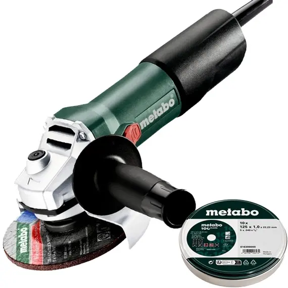 Set polizor unghiular cu 10 discuri Metabo W 850-125 (603608000D10)