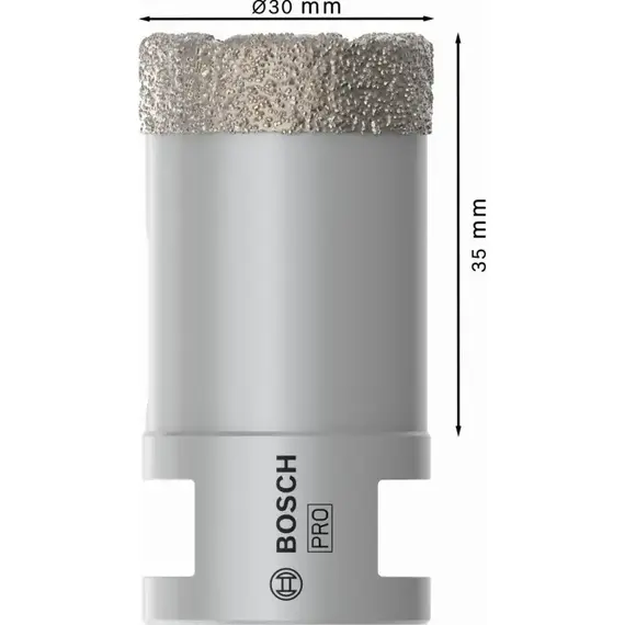 Carota diamantata de foraj pentru gresie si faianta BOSCH Dry Speed 30 mm (2608587119)