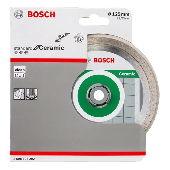 Disc diamantat pentru placi ceramice BOSCH Ceramic 125 x 22.23 x 1.6 mm (2608602202)