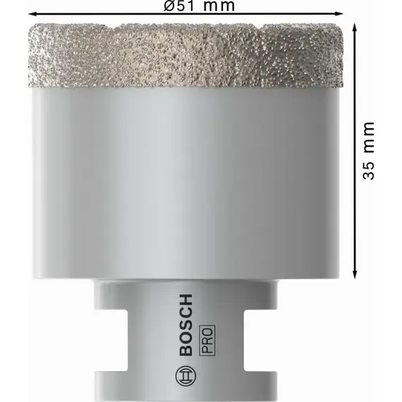 Carota diamantata de foraj pentru gresie si faianta BOSCH Dry Speed 51 mm (2608587125)