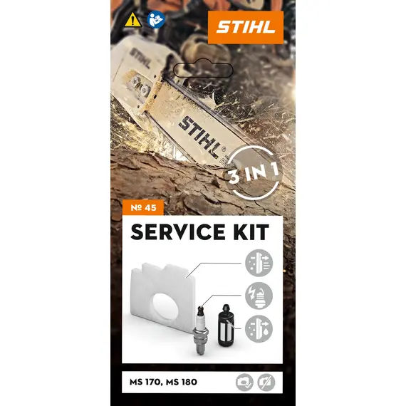 Kit de intretinere STIHL 45 pentru motofierastraie MS 170 si MS 180 (motor 2-MIX)