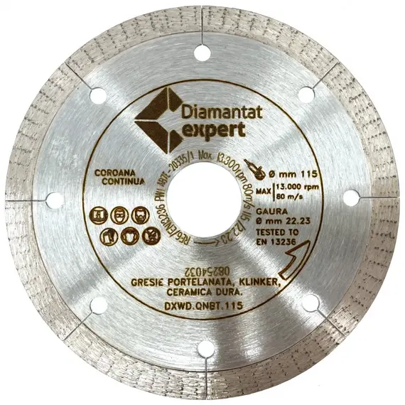 Disc diamantat portelan si ceramica dura DiamantatExpert 125 x 22.2 x 1.4 mm (DXWD.QNBT.125)