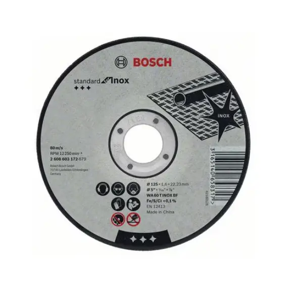 Disc taiere inox BOSCH 125 x 1.6 x 22.2 mm (2608603172)