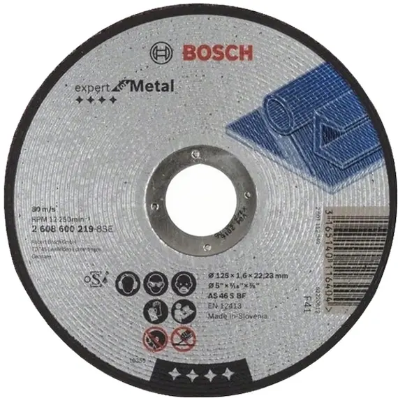 Disc abraziv pentru taierea metalului BOSCH 125 x 1.6 x 22.23 mm (2608600219)