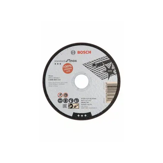 Disc taiere inox BOSCH 125 x 1.6 x 22.2 mm (2608603172)