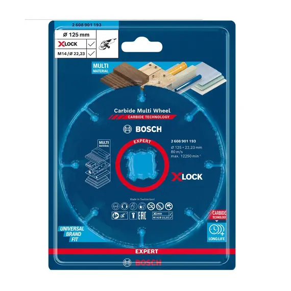 Disc diamantat multi material BOSCH X-Lock Expert Carbide Multi Wheel 125 x 22.23 mm (2608901193)