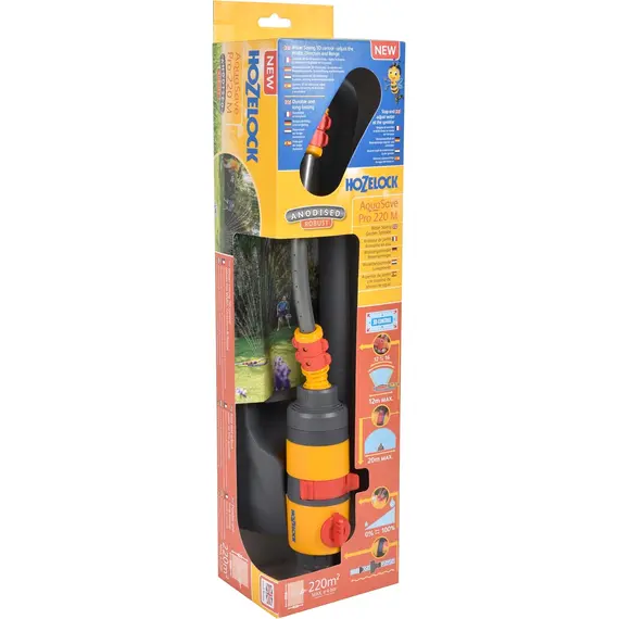 Aspersor oscilant Hozelock AquaSave Pro, Acoperire 220 mp, Plastic (100-100-261)