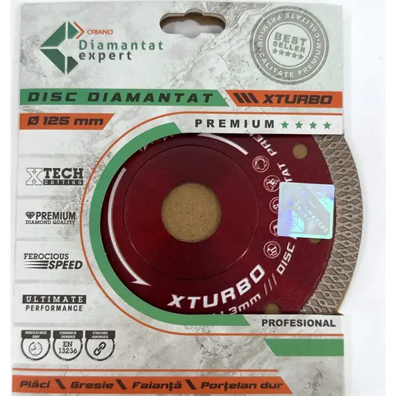 Disc diamantat portelan si gresire dura DiamantatExpert 125 x 22.2 x 1.3 mm (DXDY.XTURBO.125)