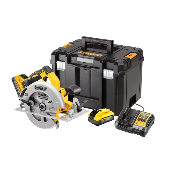 Set fierastrau circular DeWalt DCS570H2T-QW cu 2 acumulatori 5 Ah si incarcator