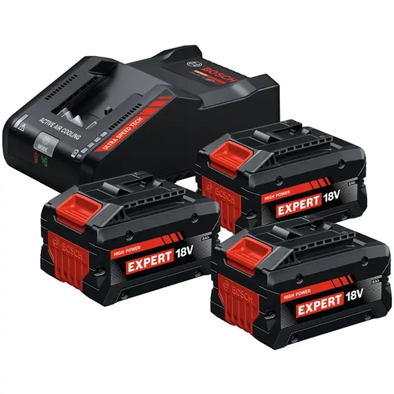 Set 3 acumulatori BOSCH EXPERT EXBA18V-80 8 Ah si incarcator EXAL18V-160 (0615V0005R)