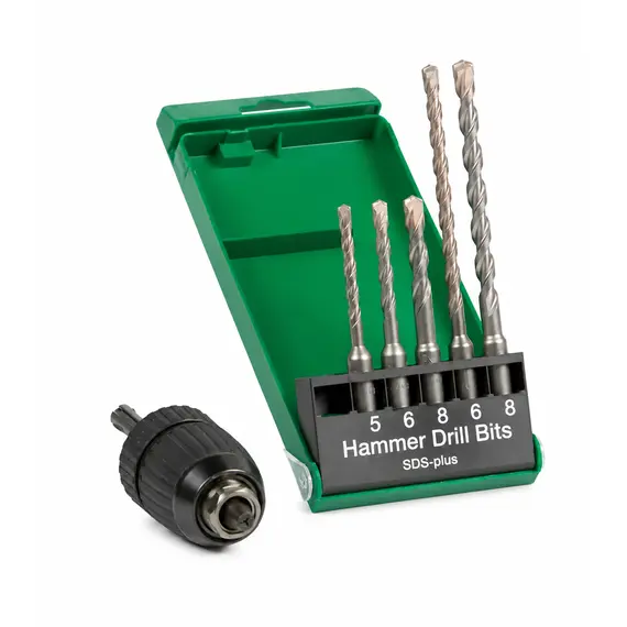 Set HiKOKI 751030 cu 5 burghie SDS Plus pentru beton si mandrina 13 mm