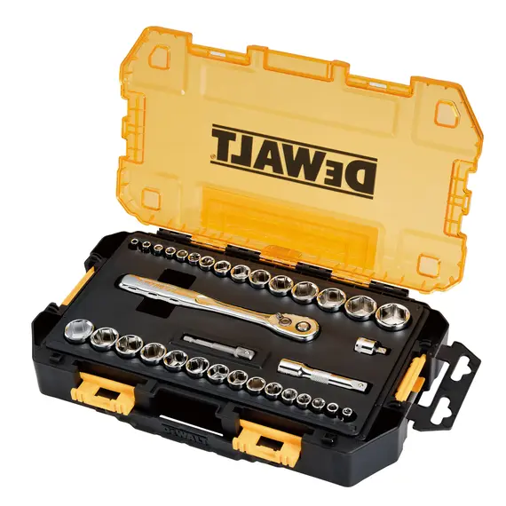 Set chei tubulare 1/4 si 3/8 inch DeWalt DWMT45034-0, 5-19 mm, 34 piese